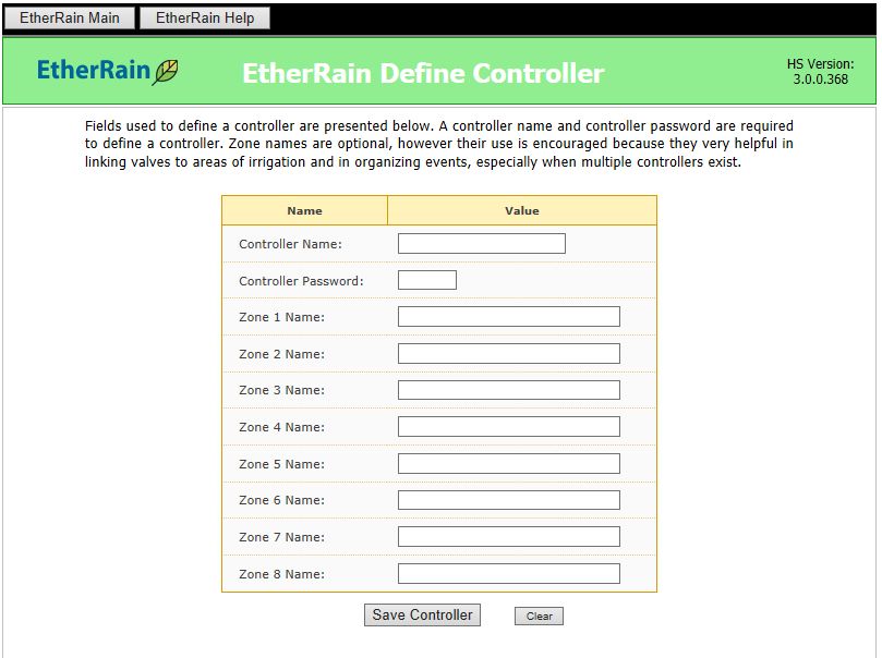 EtherRain HomeSeer Define Controller